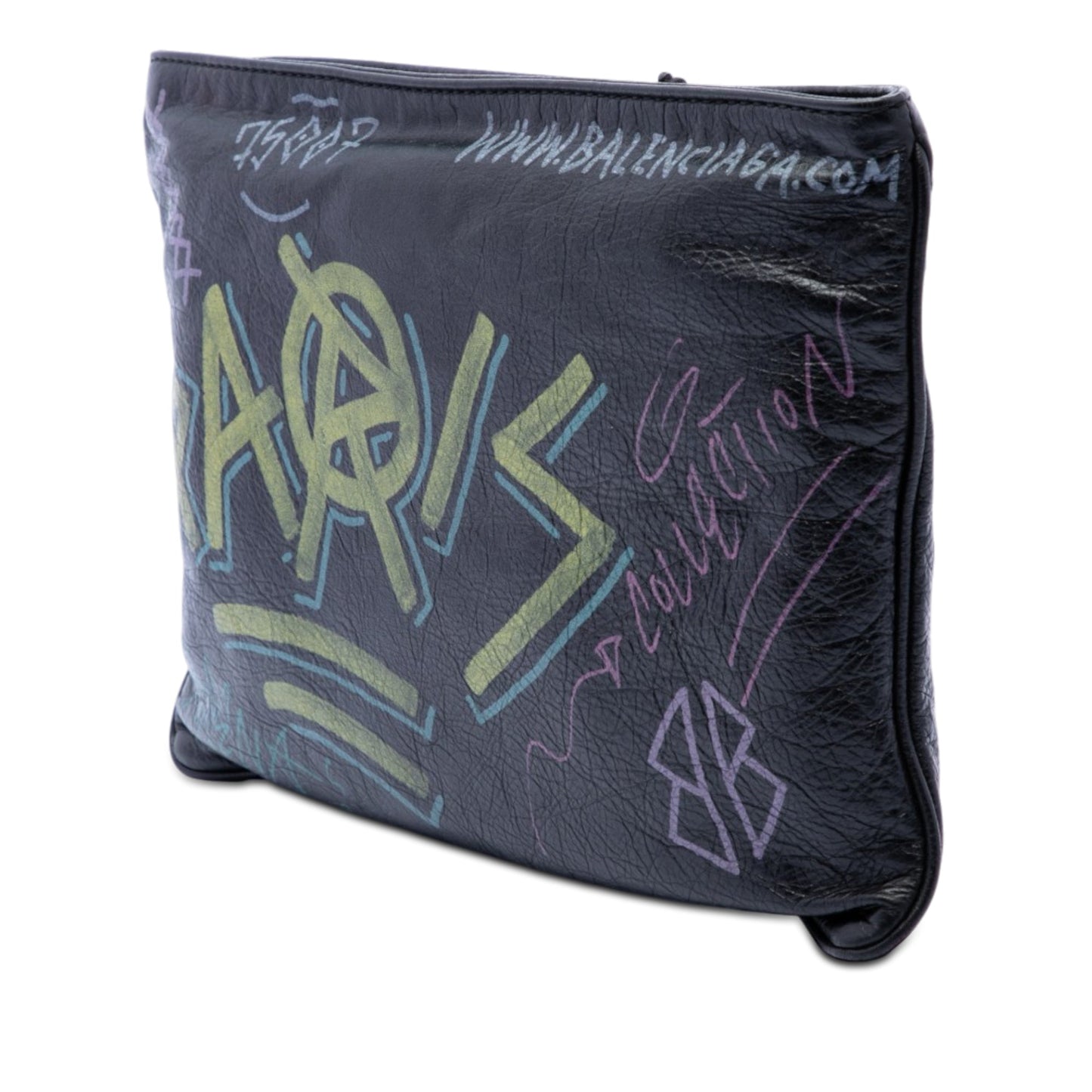 Balenciaga Lambskin Graffiti Explorer Clutch