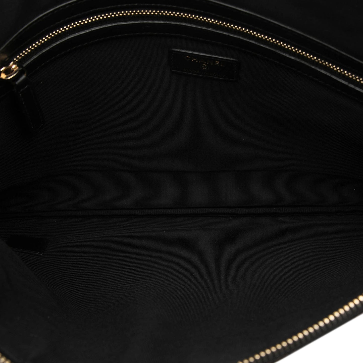 Chanel Large Chevron Iridescent Caviar Boy O Case Clutch