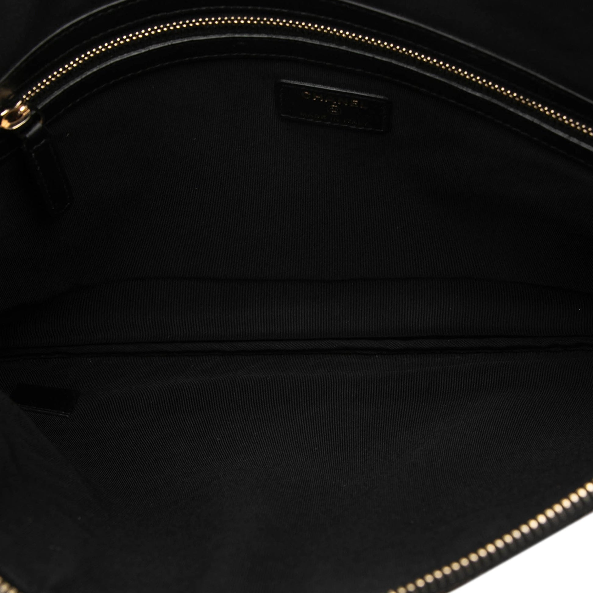 Chanel Large Chevron Iridescent Caviar Boy O Case Clutch