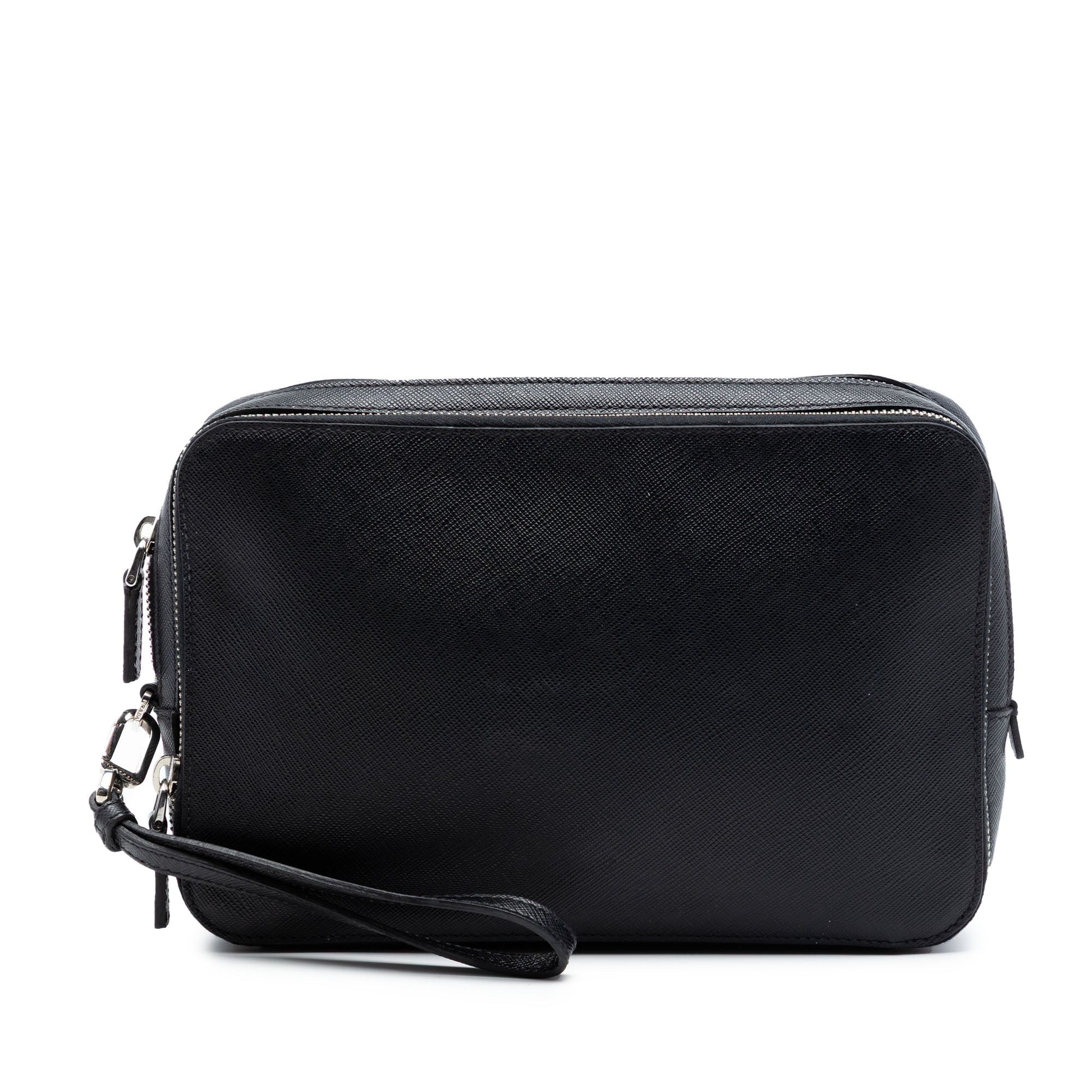 Prada Saffiano Double Zip Travel Pouch