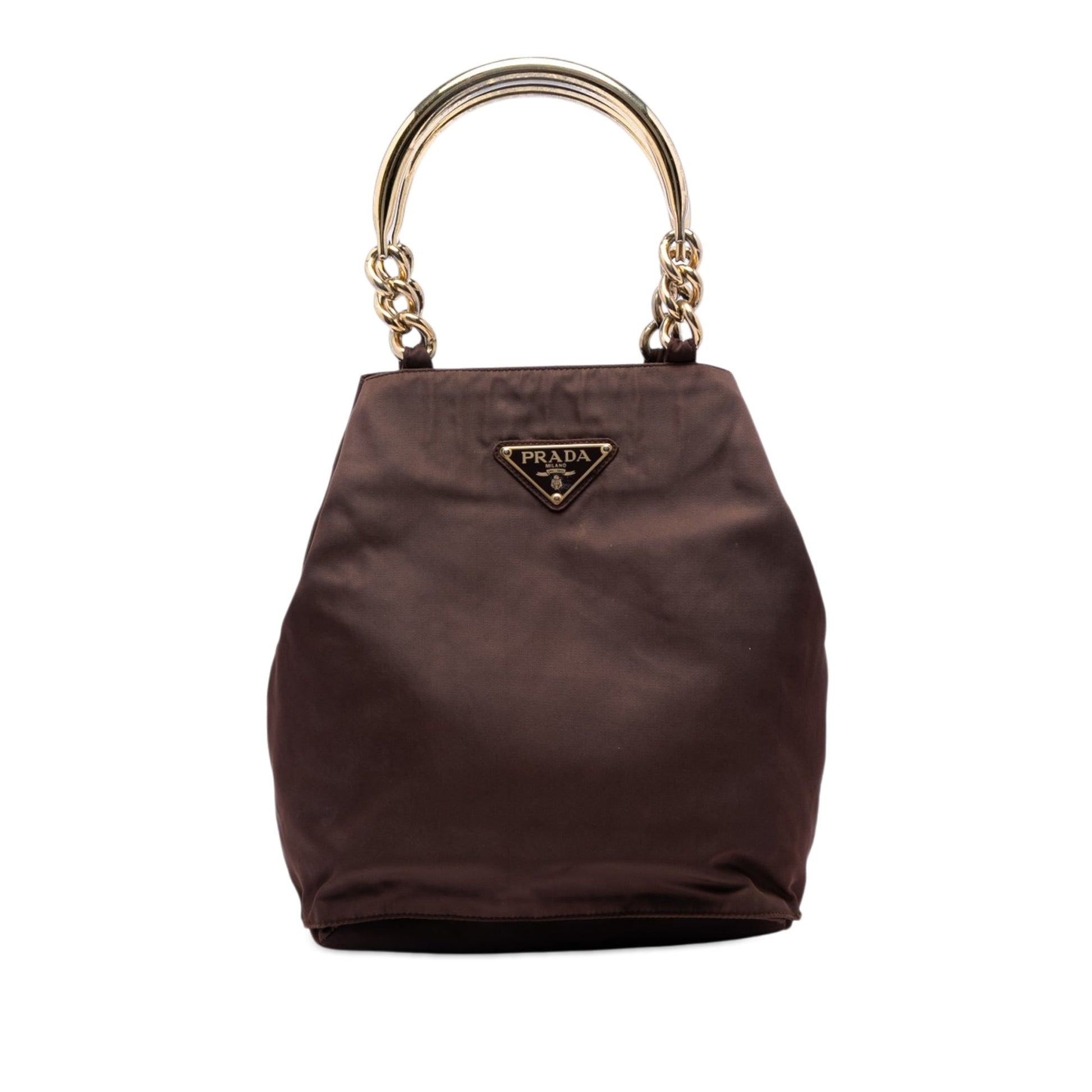 Prada Tessuto Metal Handle Bag