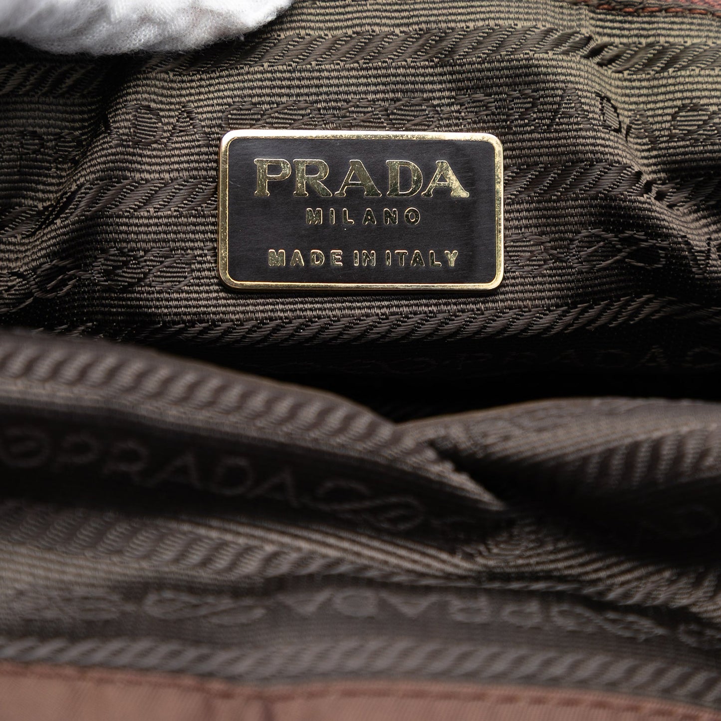 Prada Tessuto Metal Handle Bag