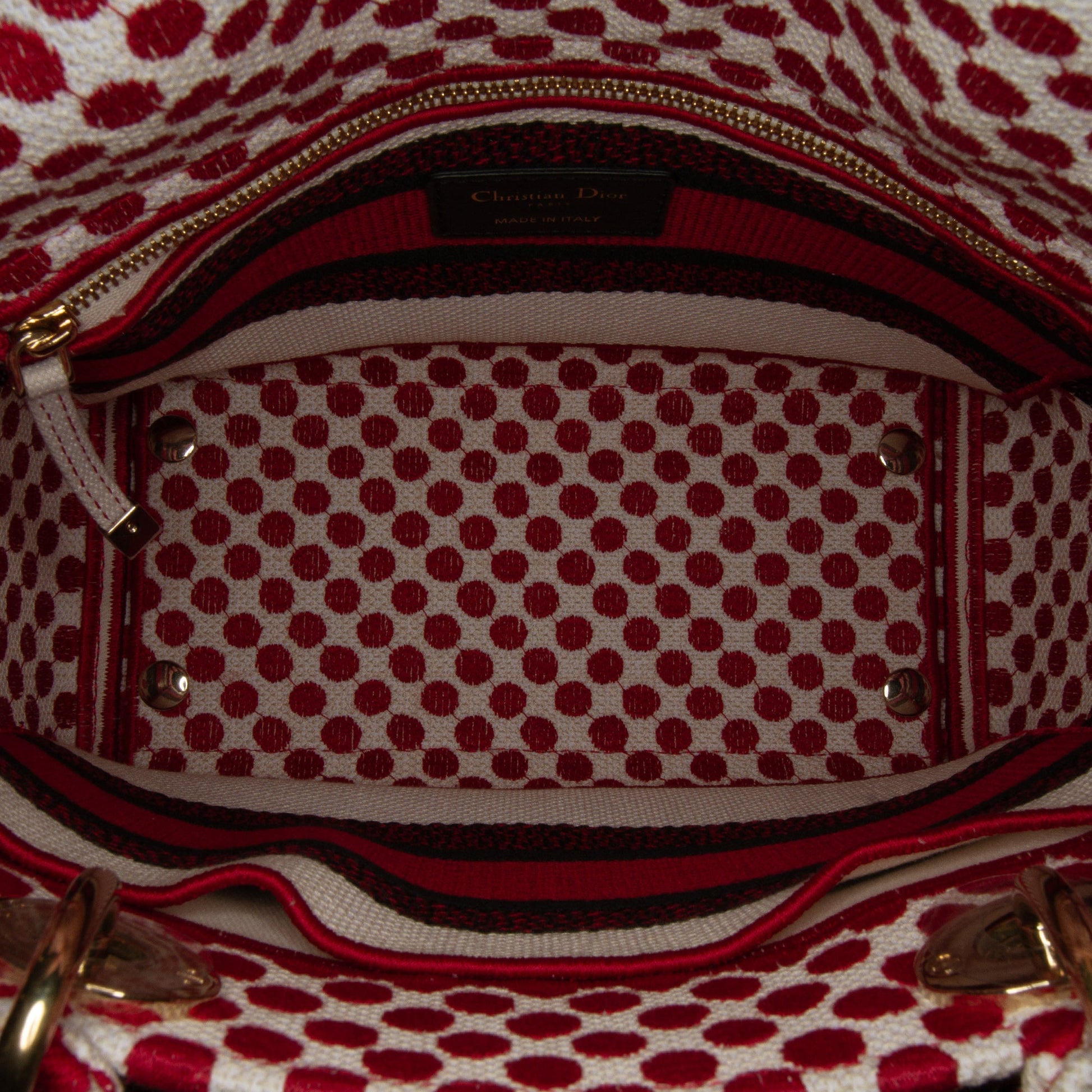 Dior DiorAmour Medium Embroidered Canvas Dots Lady D Lite