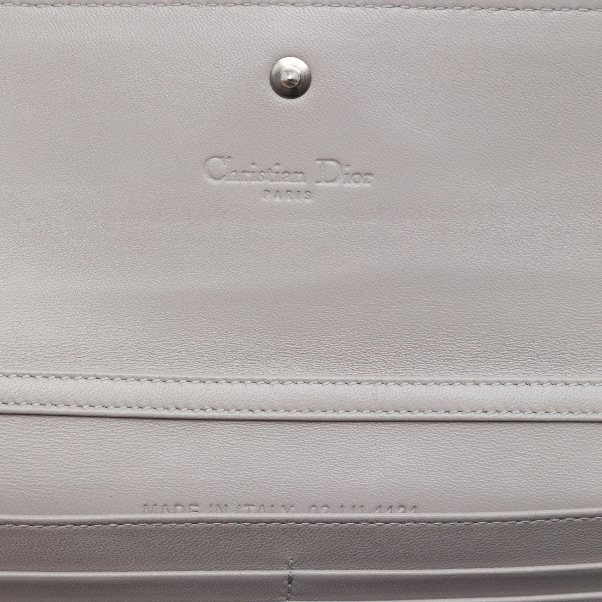 Dior Lambskin Cannage Lady Dior Wallet On Chain — Gray