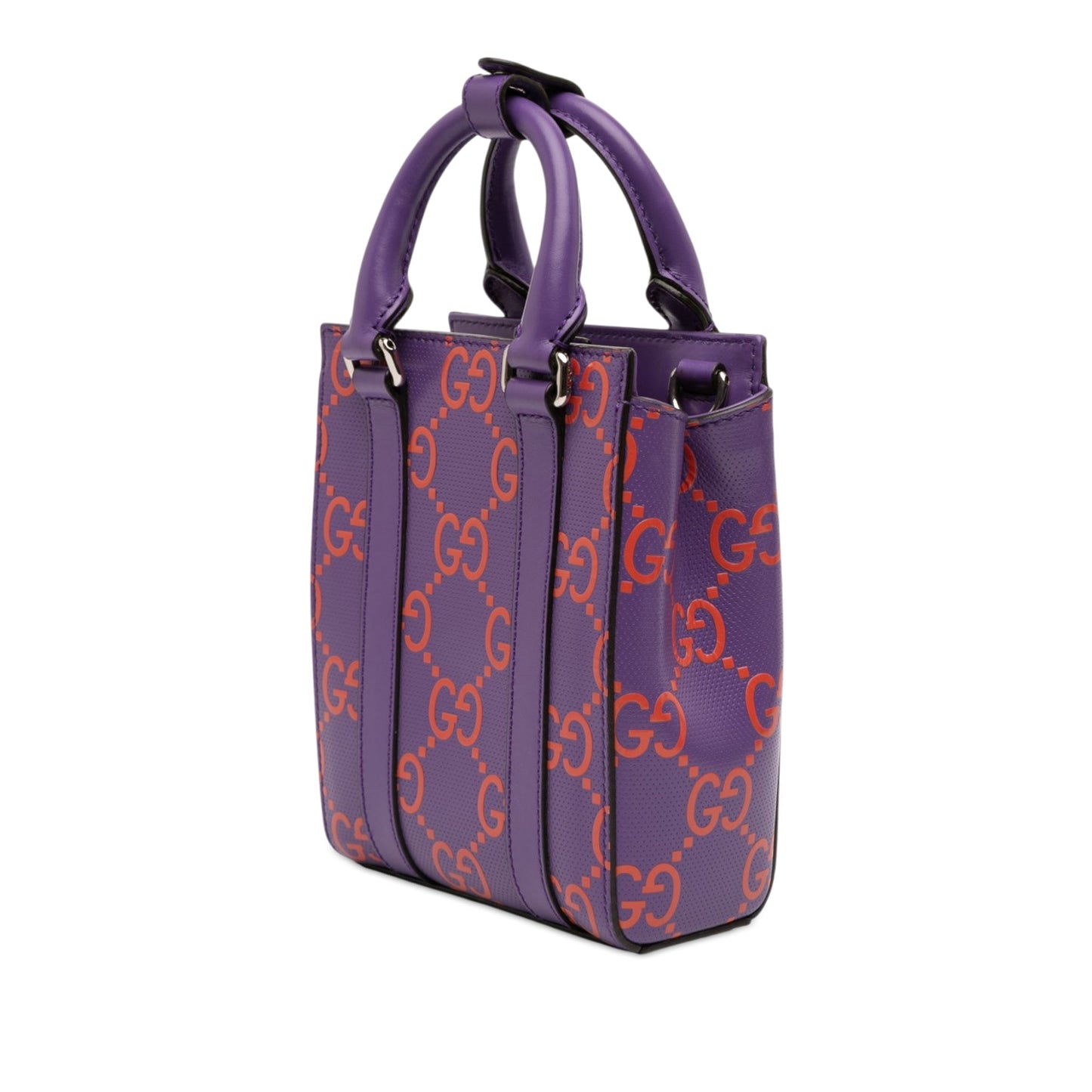 Gucci Mini GG Embossed Perforated Leather Tote