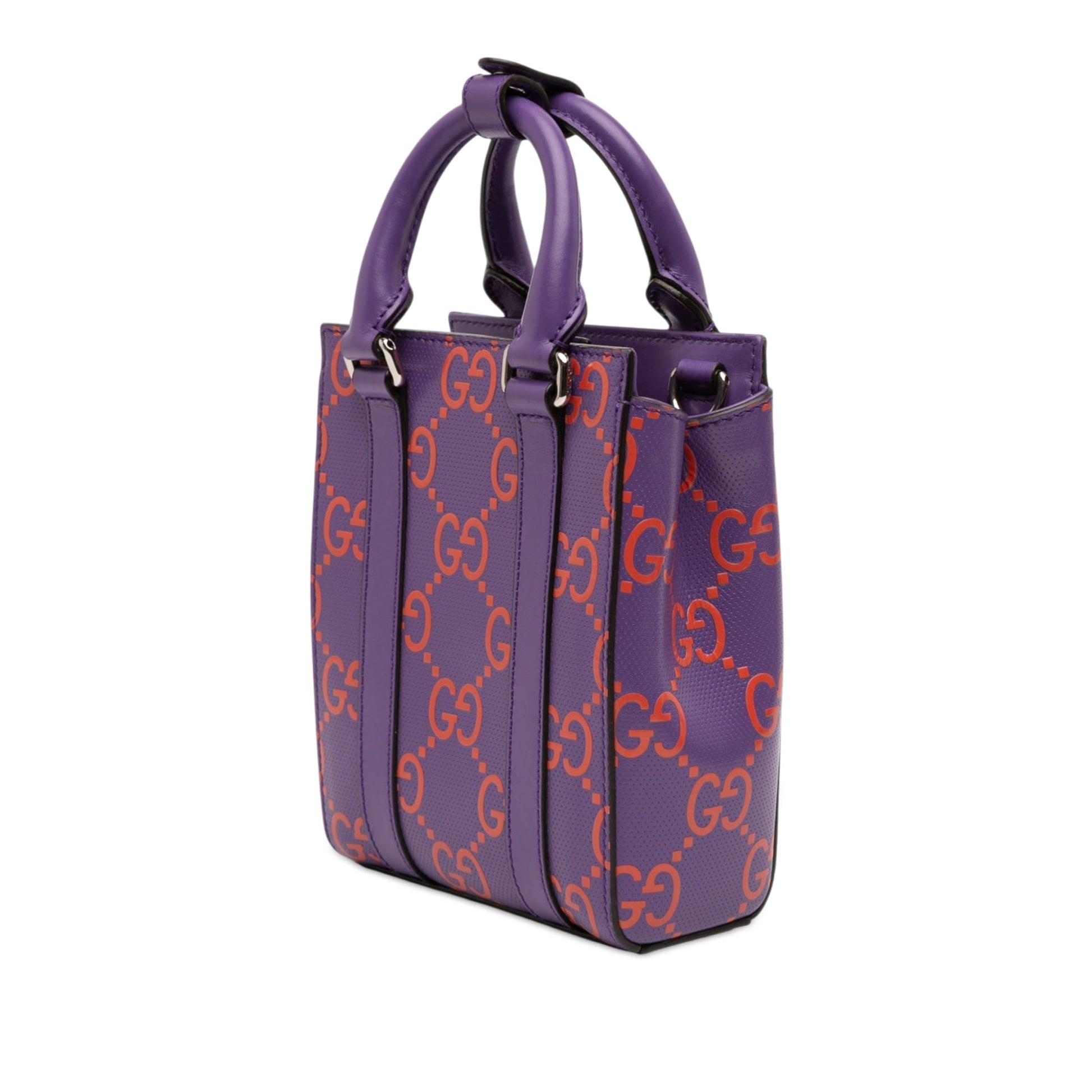 Gucci Mini GG Embossed Perforated Leather Tote