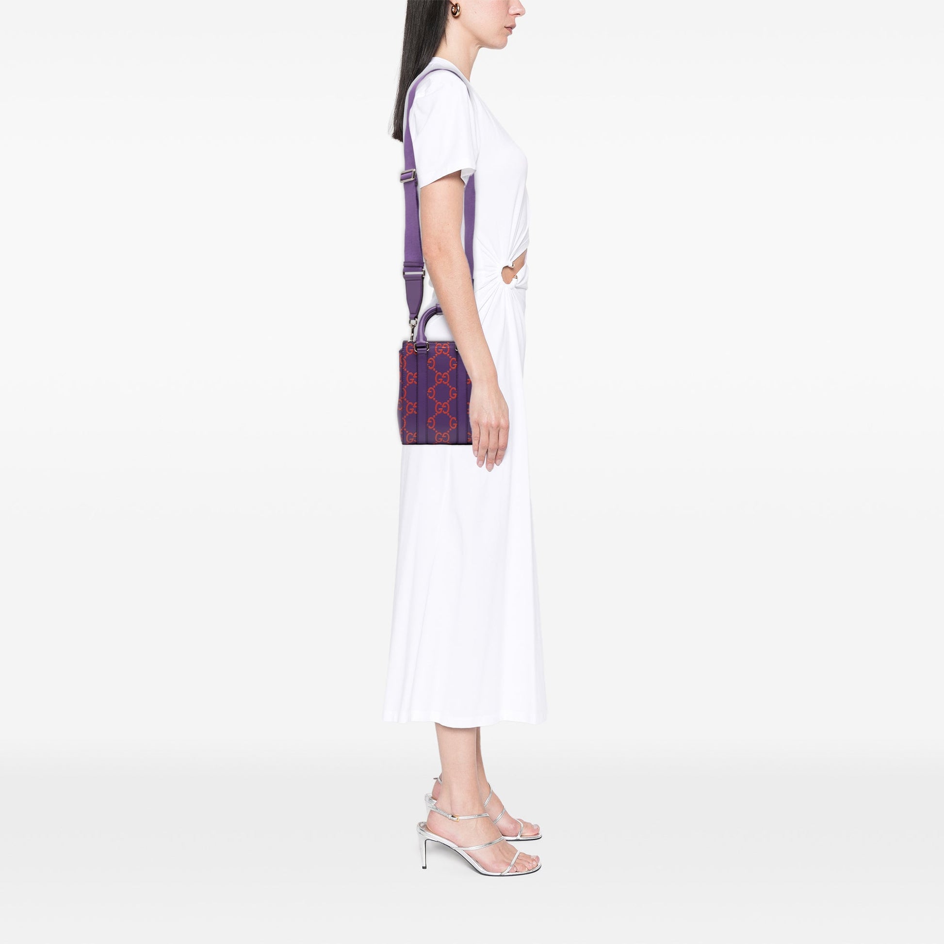 Gucci Mini GG Embossed Perforated Leather Tote