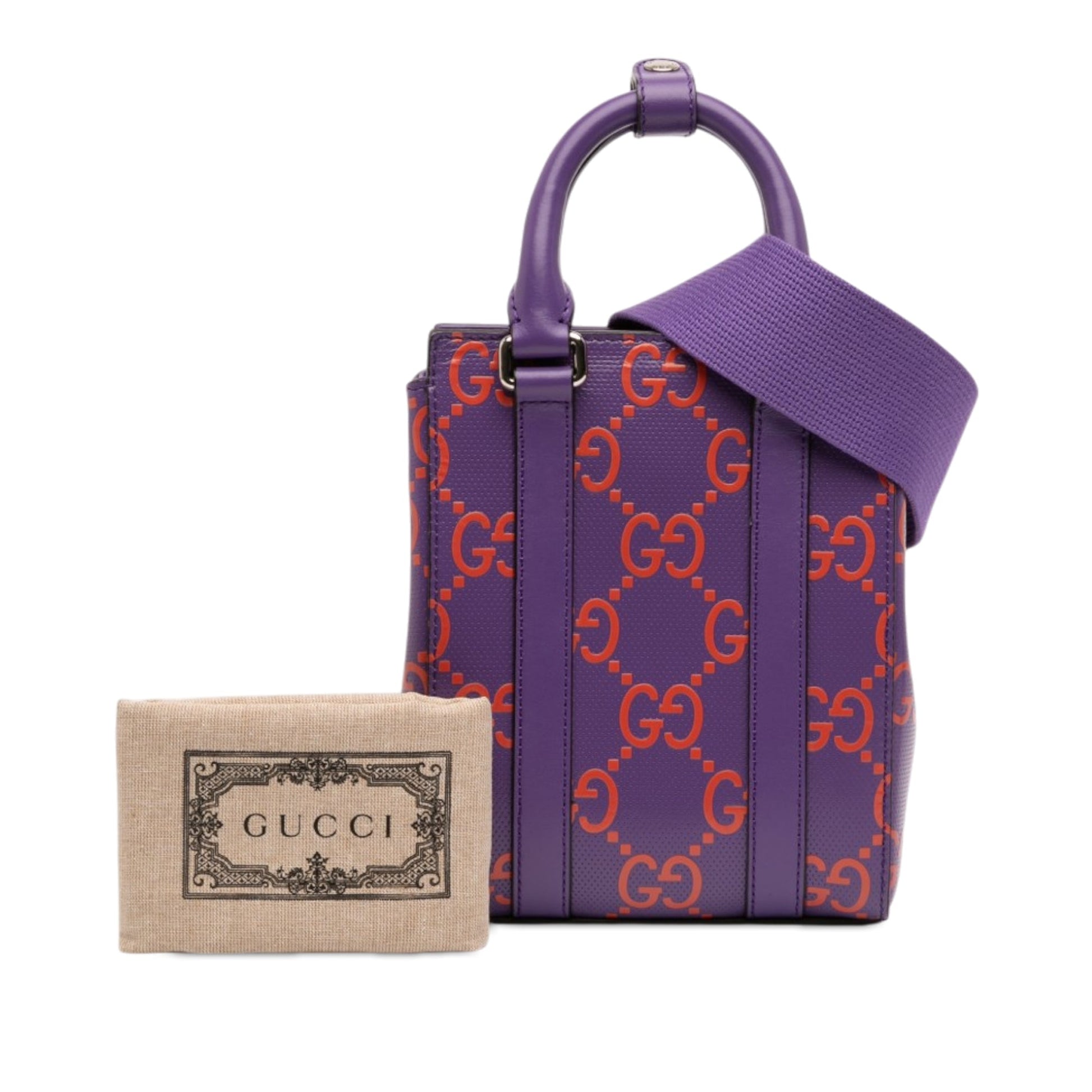 Gucci Mini GG Embossed Perforated Leather Tote