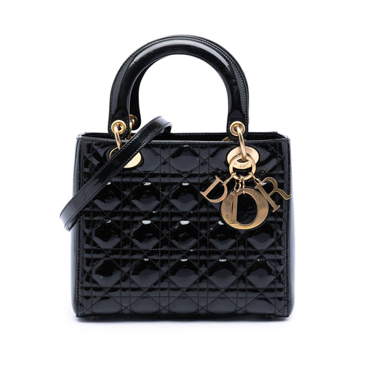 Dior Medium Patent Cannage Lady Dior