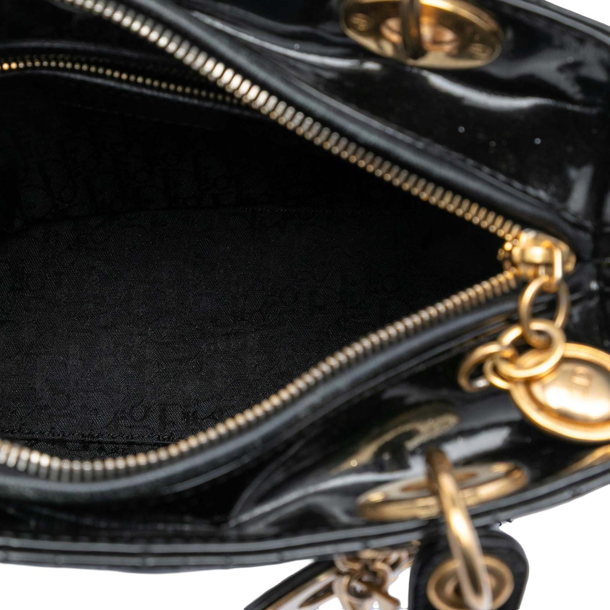 Dior Medium Patent Cannage Lady Dior