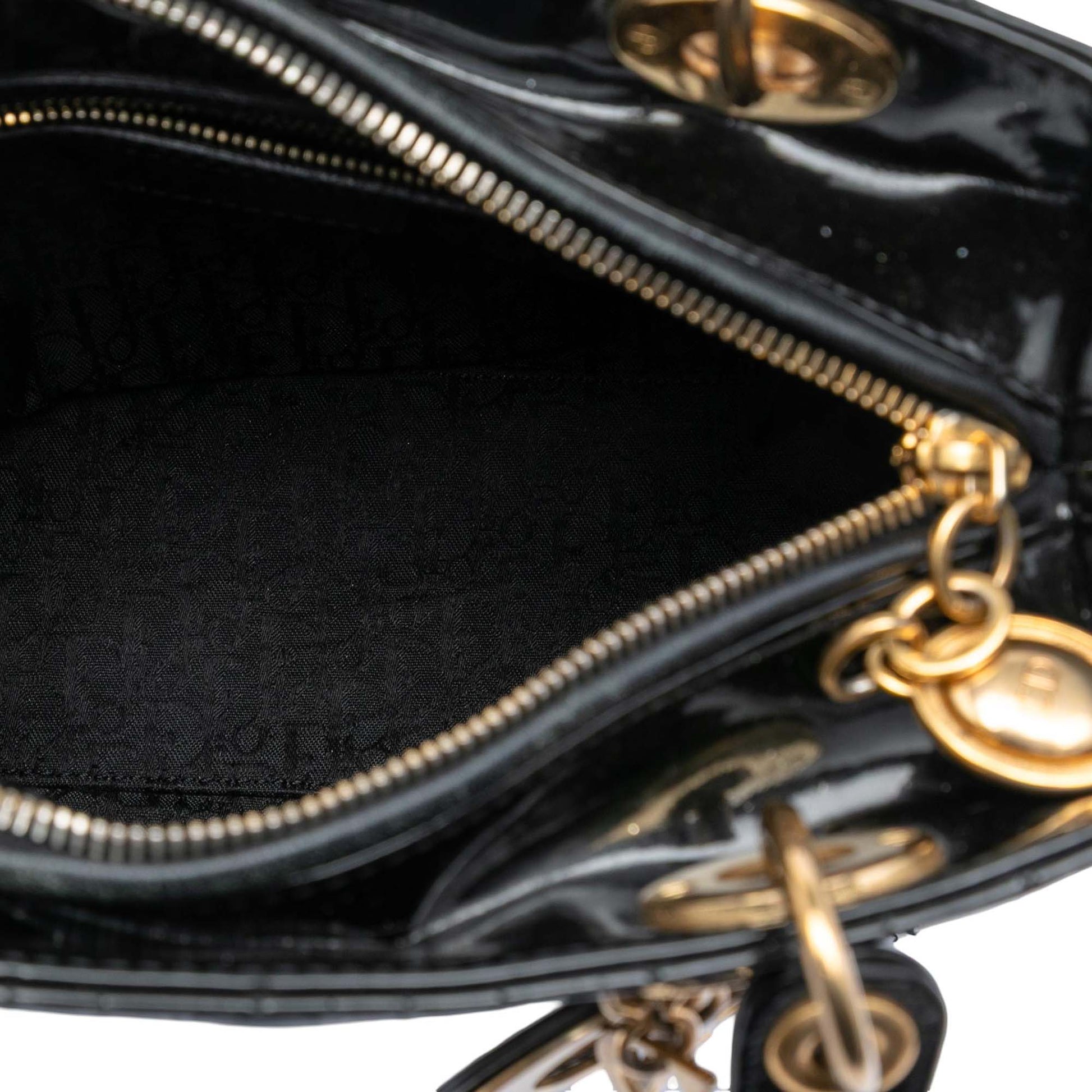 Dior Medium Patent Cannage Lady Dior