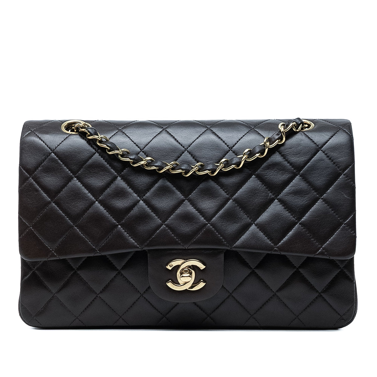 Chanel Medium Classic Lambskin Double Flap — Black