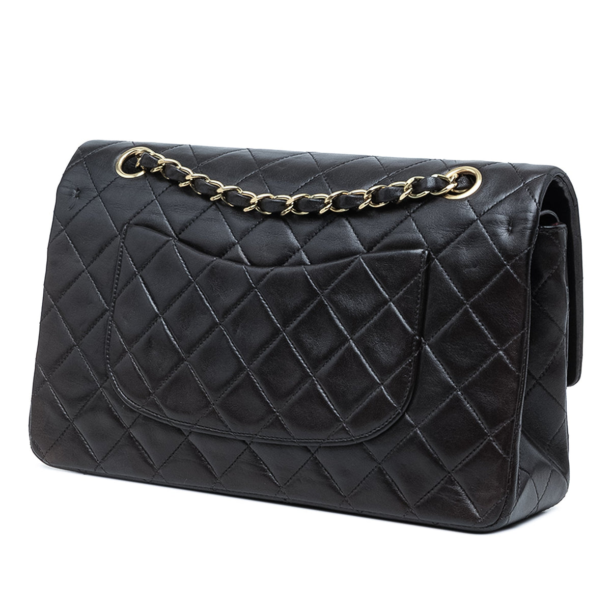 Chanel Medium Classic Lambskin Double Flap — Black