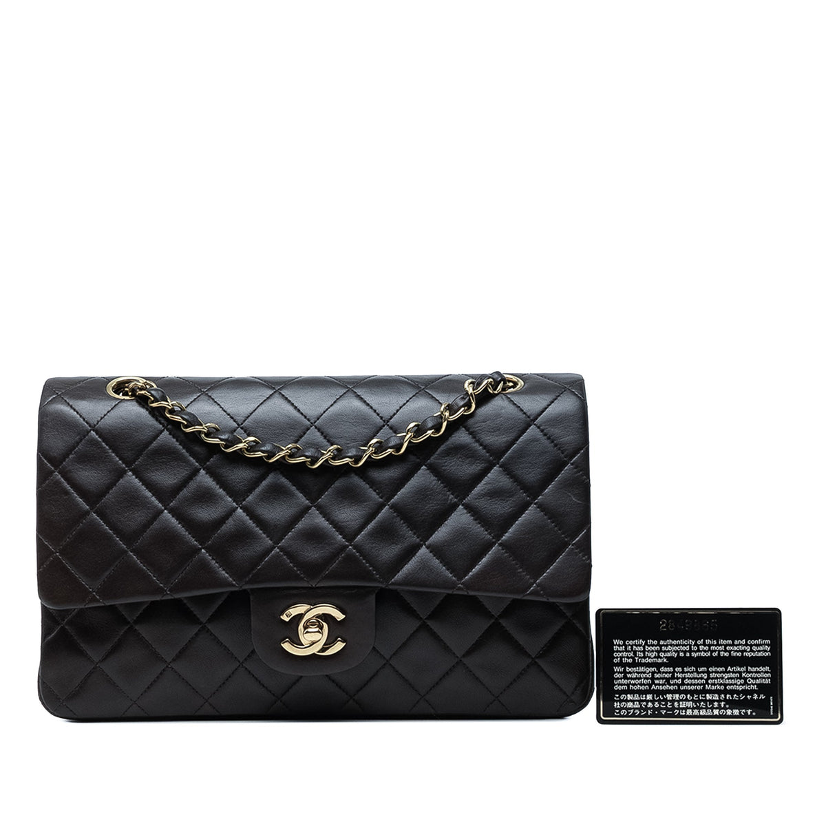 Chanel Medium Classic Lambskin Double Flap — Black