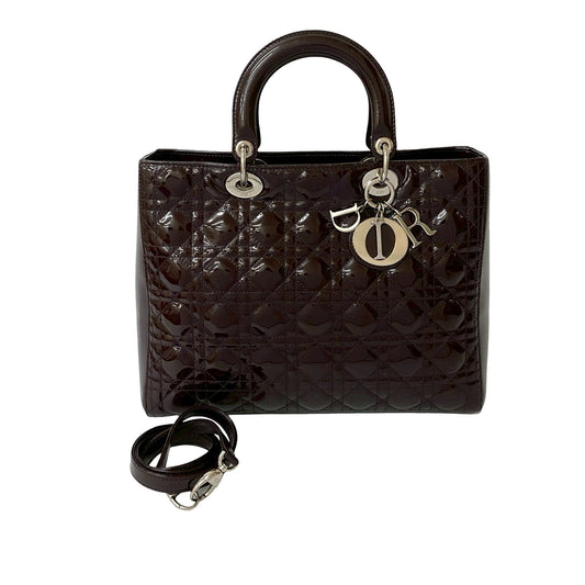 Dior Large Patent Cannage Lady Dior