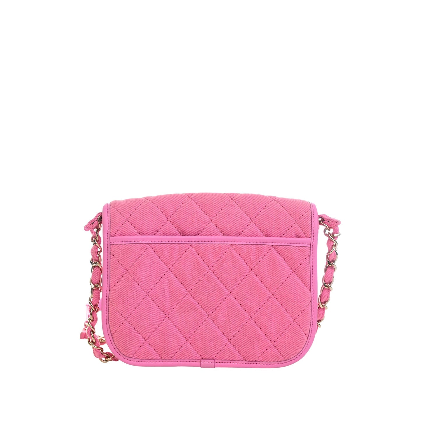 Chanel Small CC Quilted Denim Messenger Flap