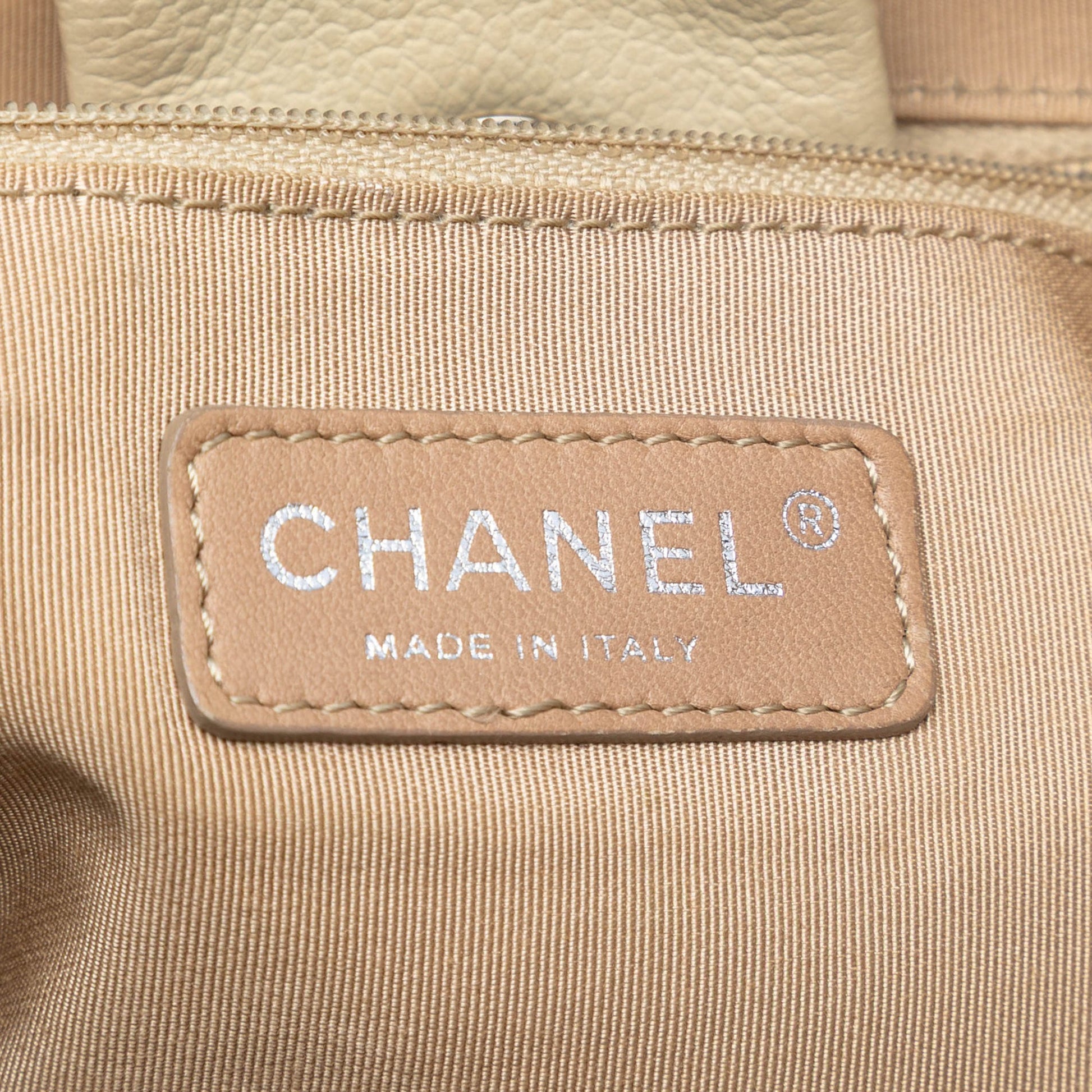 Chanel CC Quilted Caviar Expandable Tote