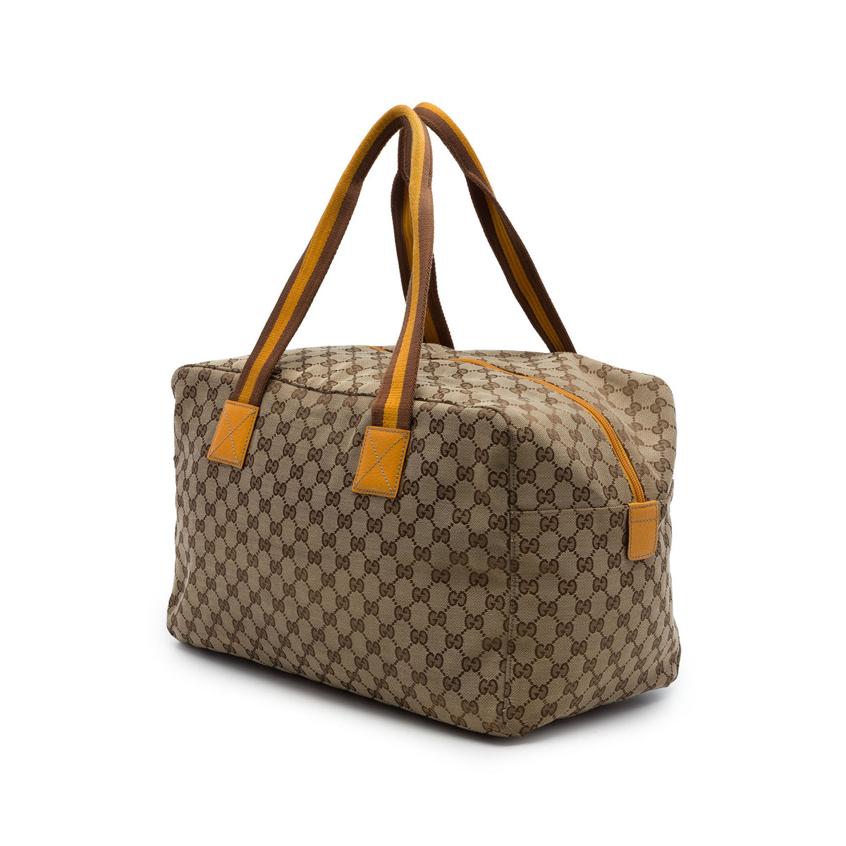 Gucci GG Canvas Web Travel Bag — Beige