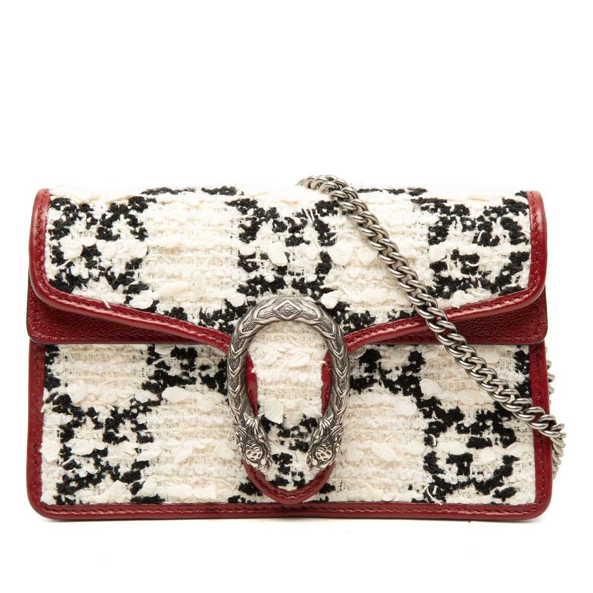 Gucci Mini GG Tweed Dionysus Crossbody — White