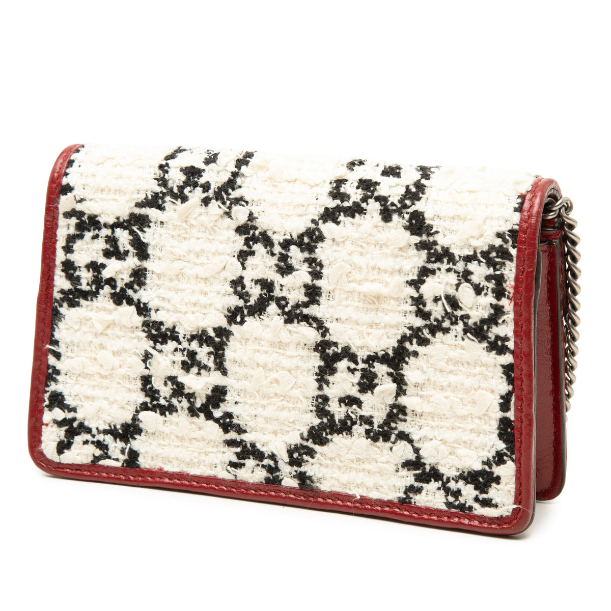 Gucci Mini GG Tweed Dionysus Crossbody — White