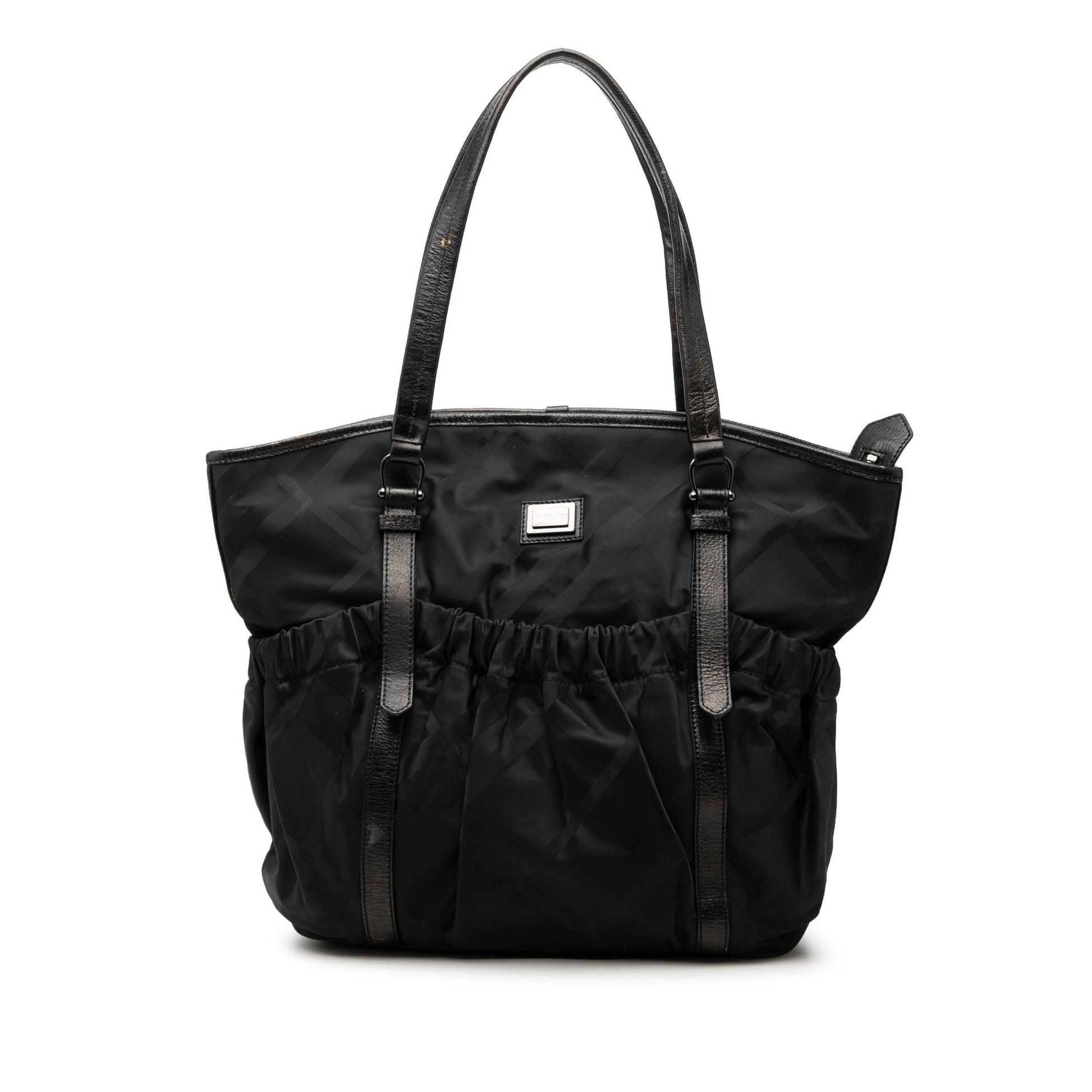 Burberry Tonal Check Nylon Tote