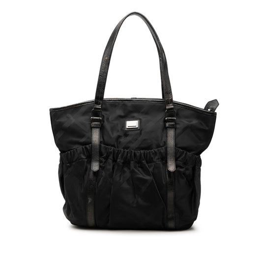 Burberry Tonal Check Nylon Tote