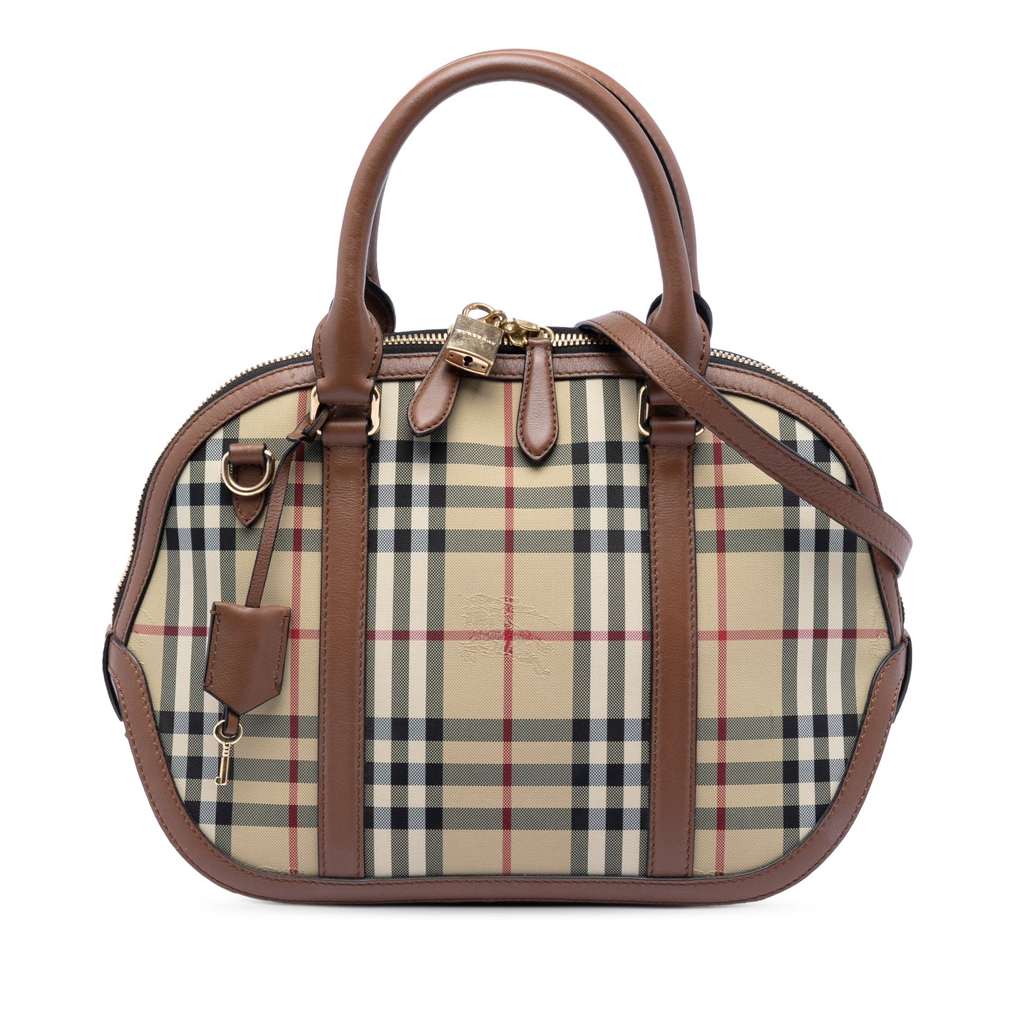 Burberry Small Haymarket Check Coated Canvas Orchard Bowling Bag