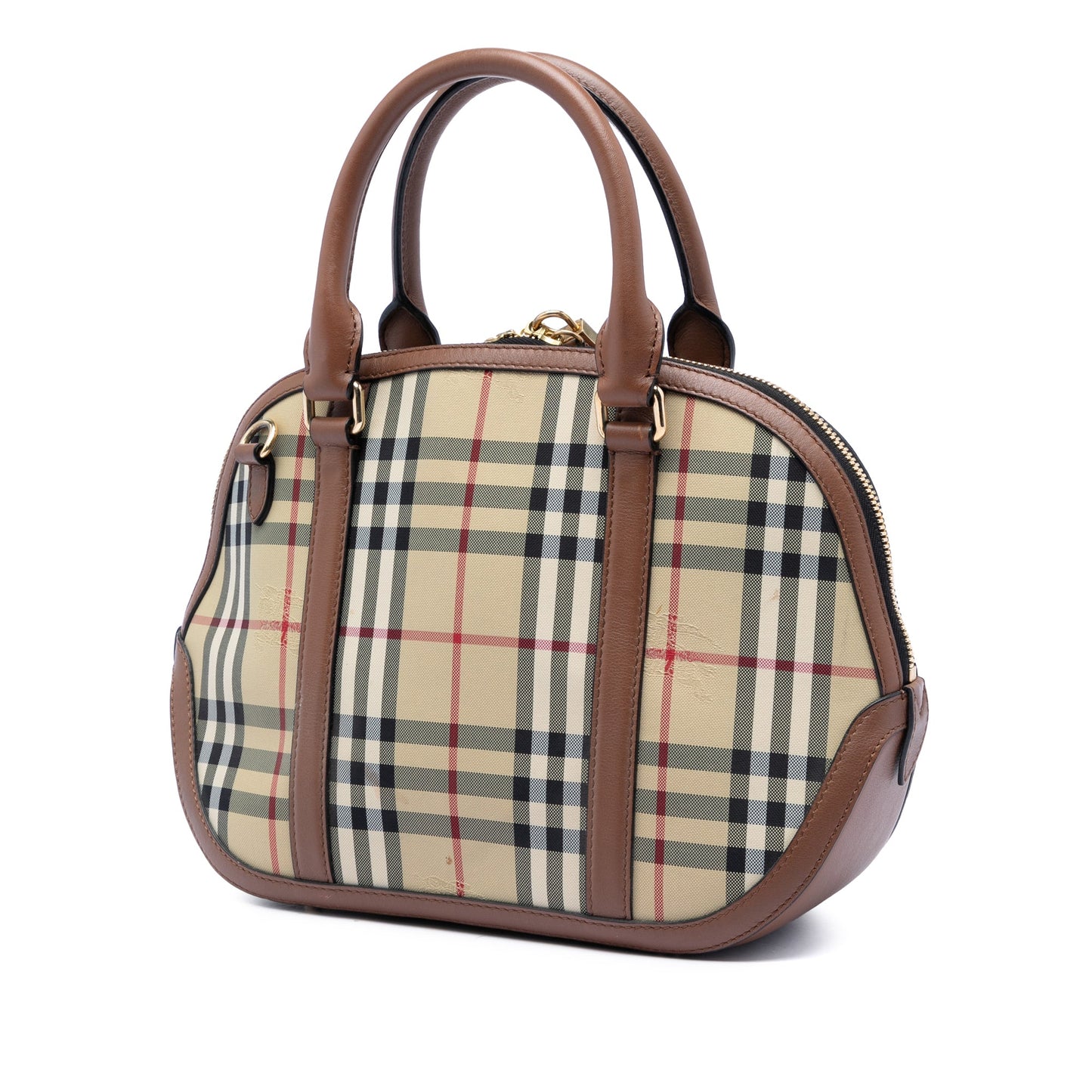 Burberry Small Haymarket Check Coated Canvas Orchard Bowling Bag