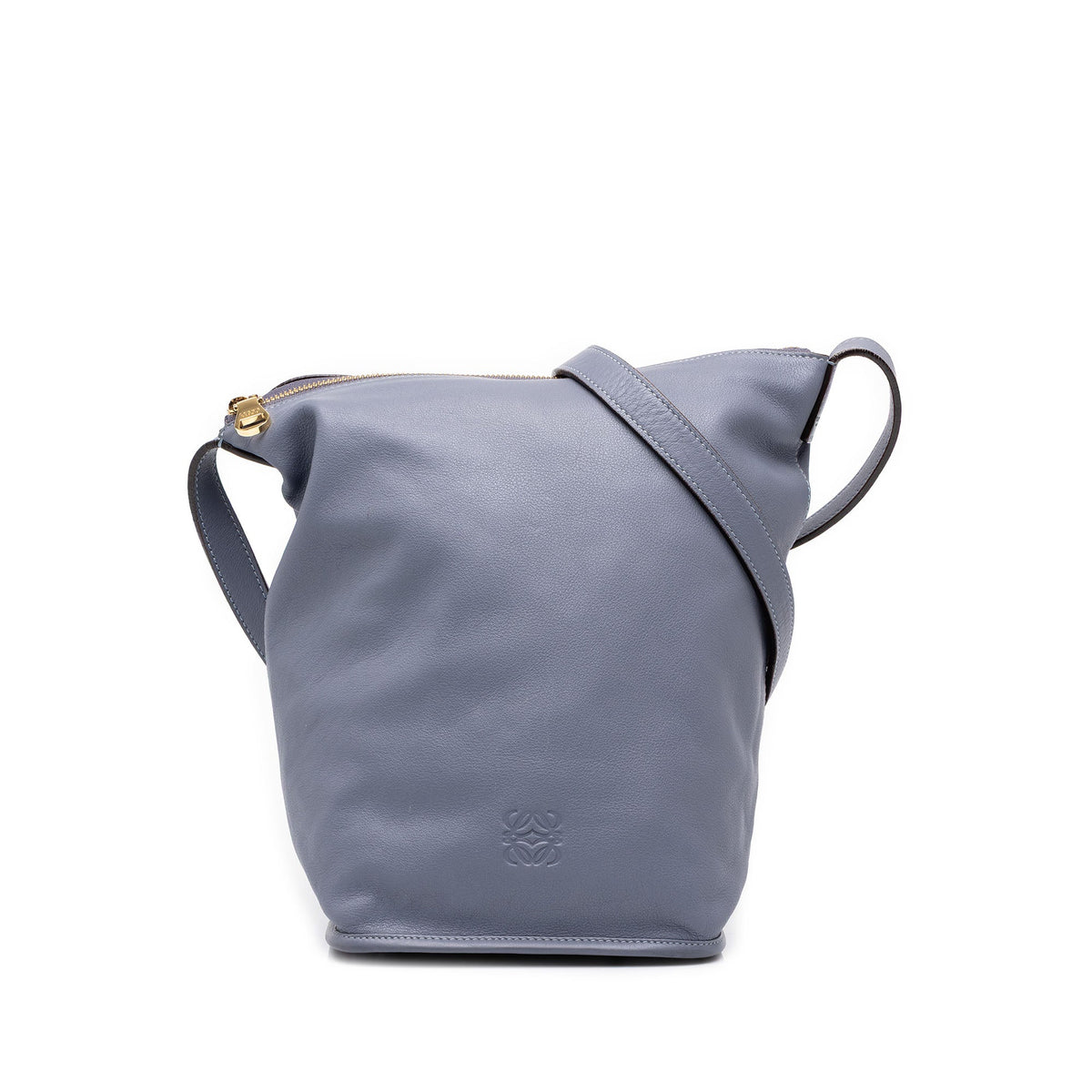 LOEWE Leather Anagram Crossbody — Purple