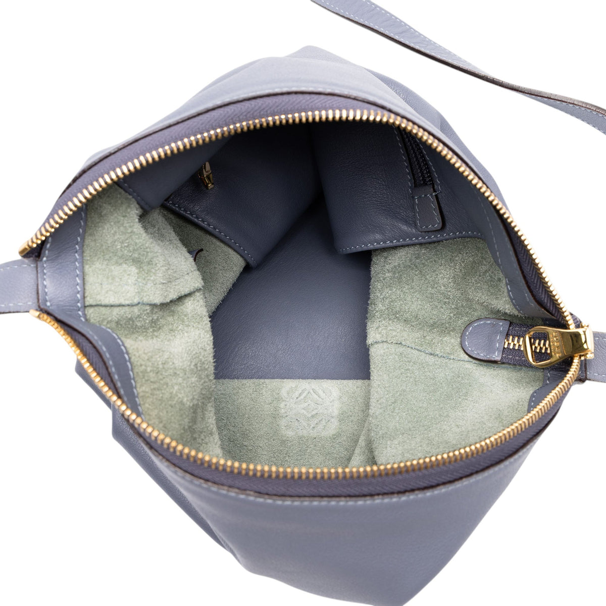LOEWE Leather Anagram Crossbody — Purple