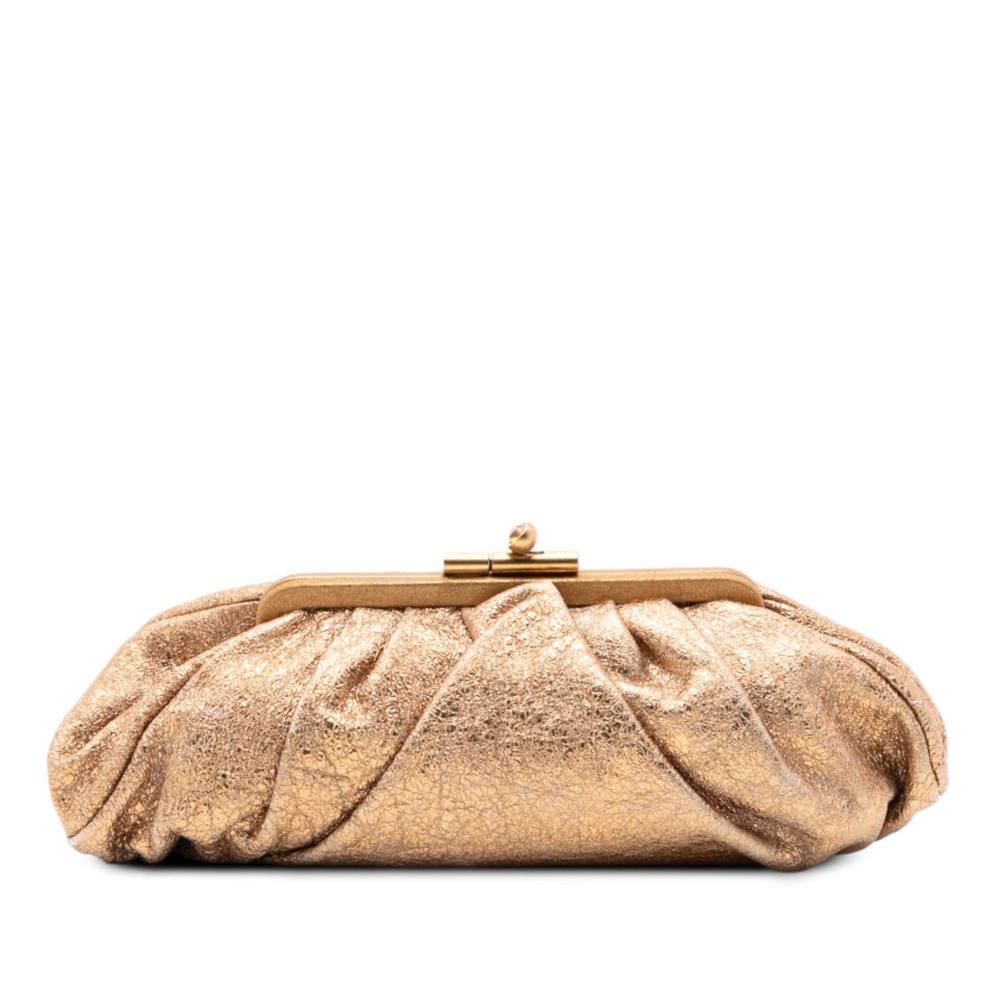Chanel Metallic Crackled Calfskin Monte Carlo Clutch