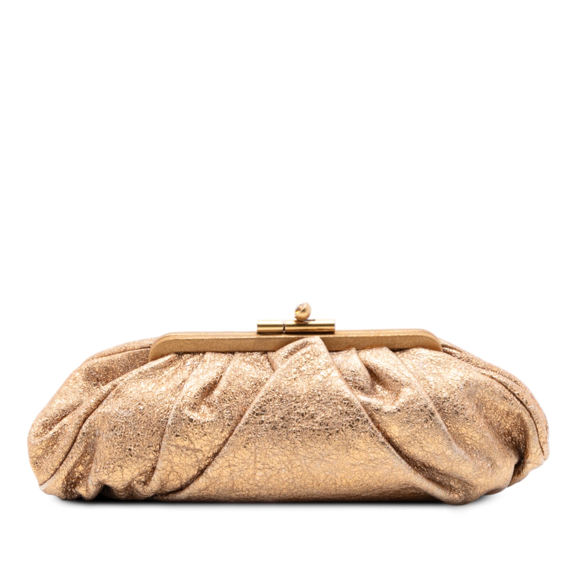 Chanel Metallic Crackled Calfskin Monte Carlo Clutch