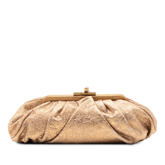 Chanel Metallic Crackled Calfskin Monte Carlo Clutch