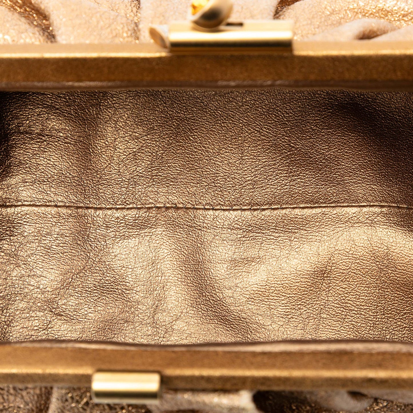 Chanel Metallic Crackled Calfskin Monte Carlo Clutch