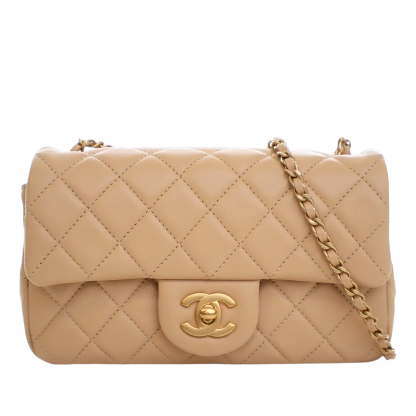 Mini Rectangular Classic Lambskin Pearl Crush Single Flap