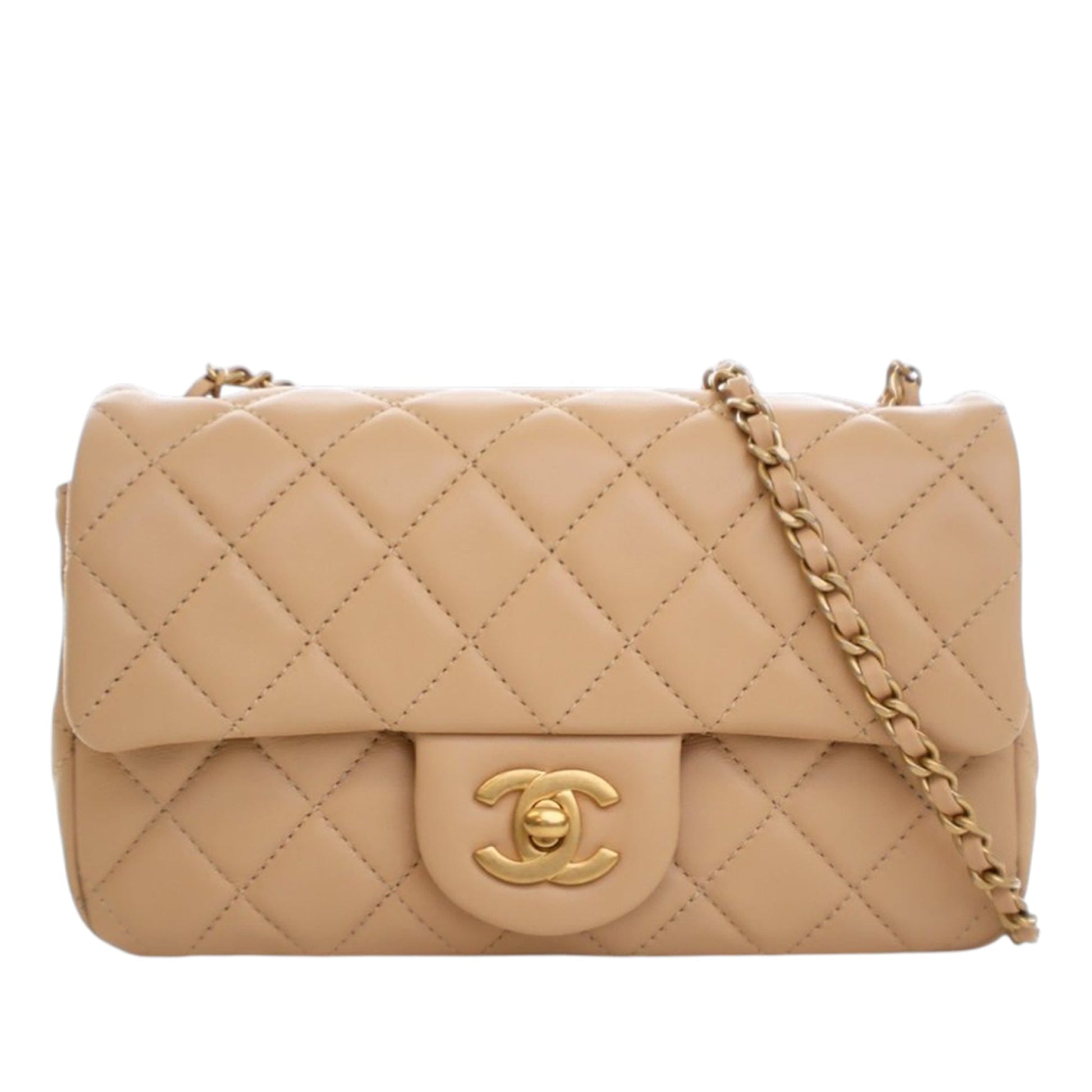 Mini Rectangular Classic Lambskin Pearl Crush Single Flap