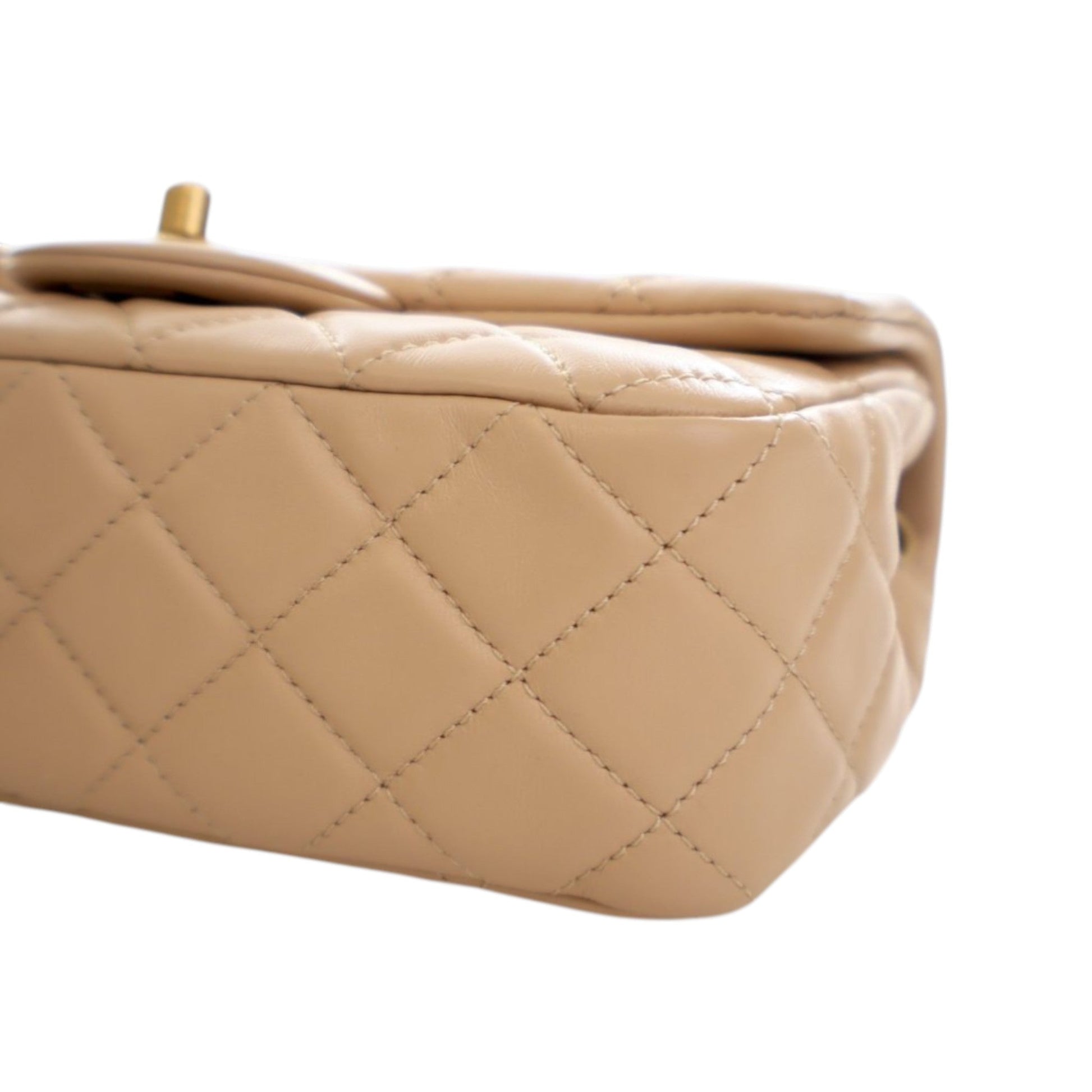 Mini Rectangular Classic Lambskin Pearl Crush Single Flap