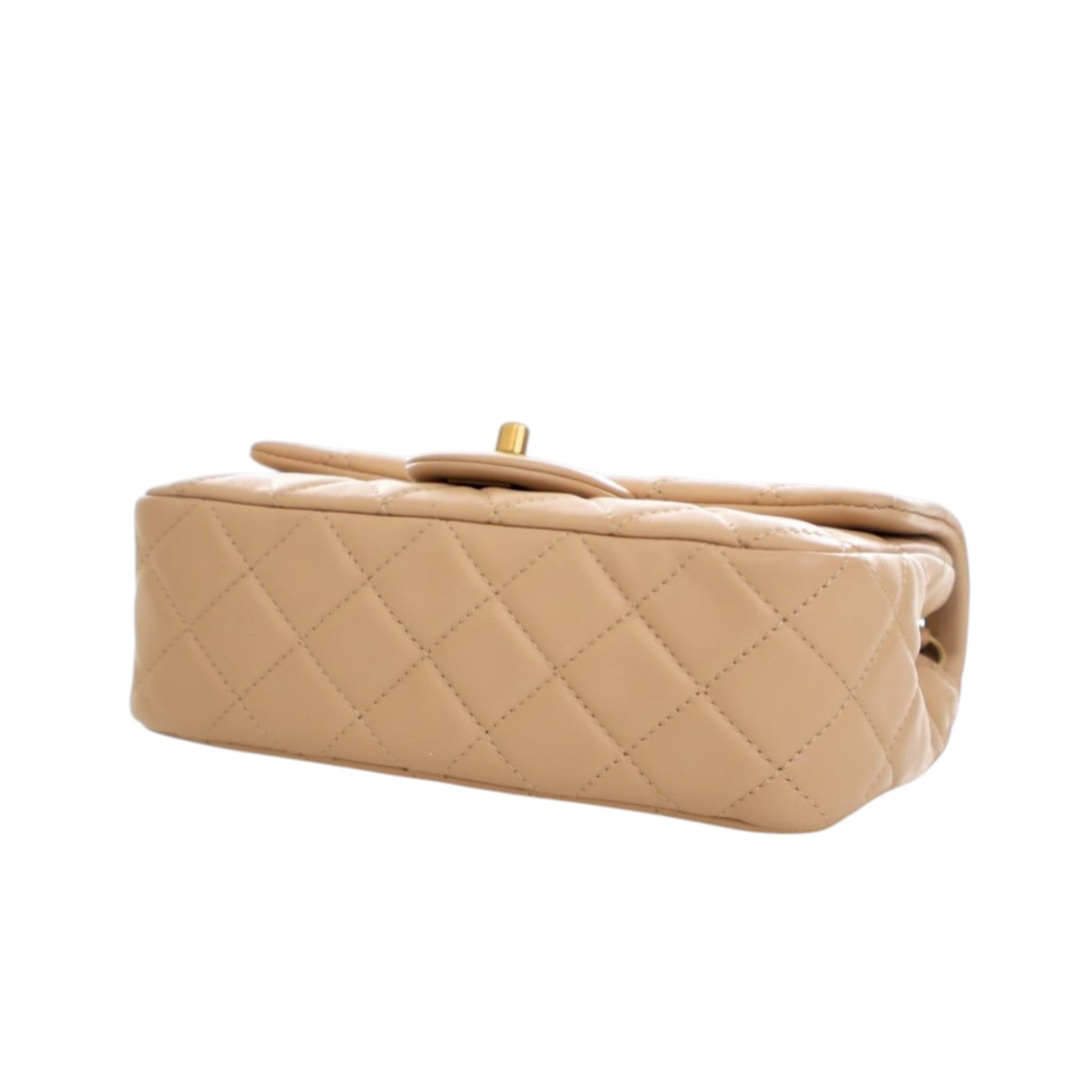 Mini Rectangular Classic Lambskin Pearl Crush Single Flap