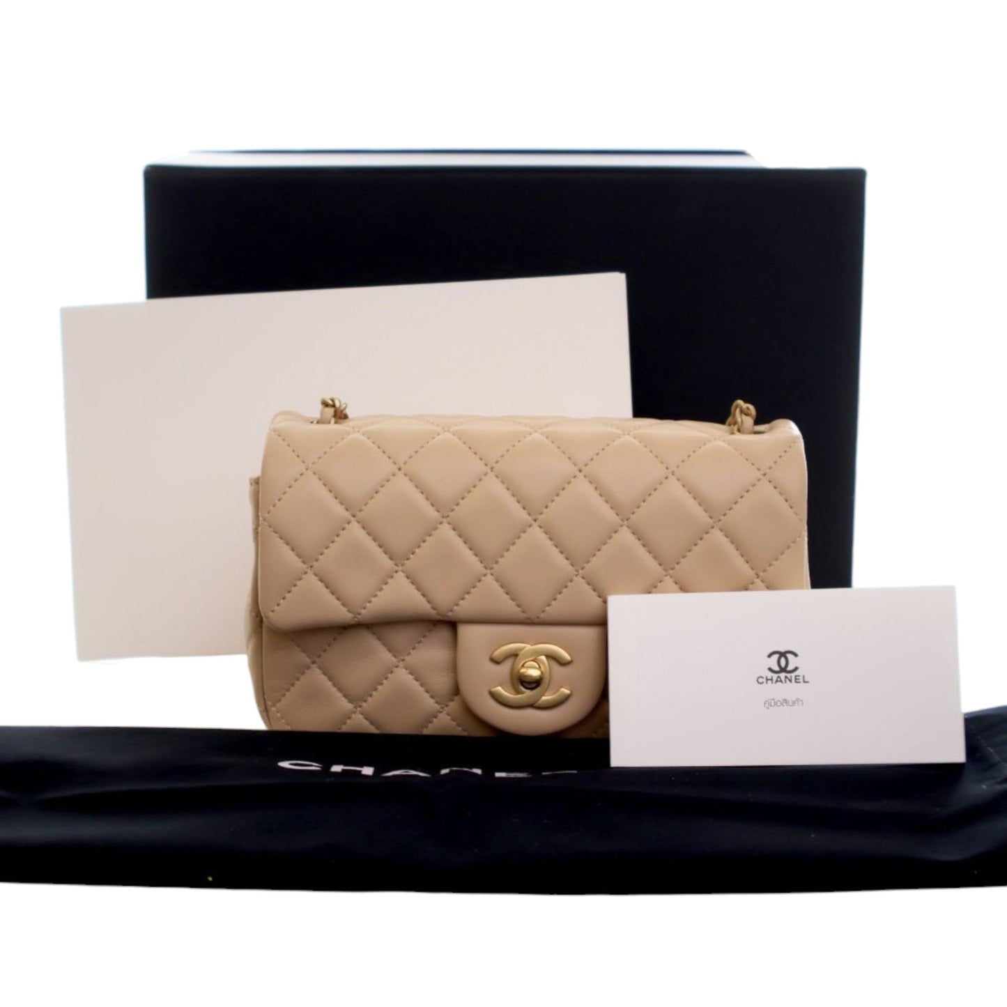 Mini Rectangular Classic Lambskin Pearl Crush Single Flap