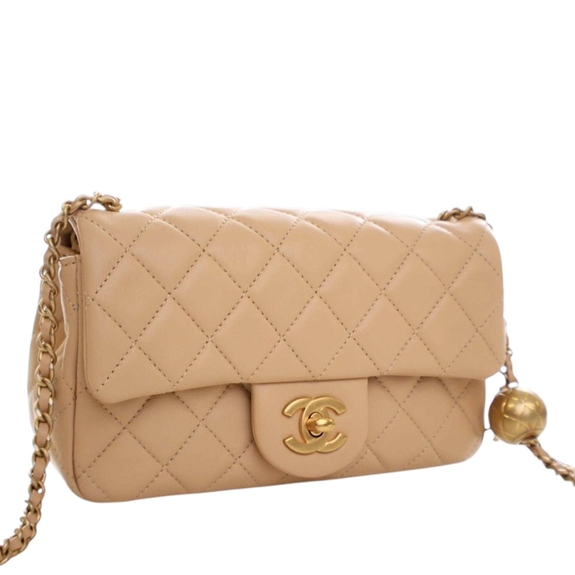 Mini Rectangular Classic Lambskin Pearl Crush Single Flap