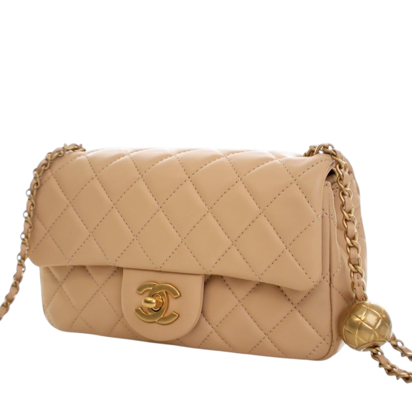 Mini Rectangular Classic Lambskin Pearl Crush Single Flap