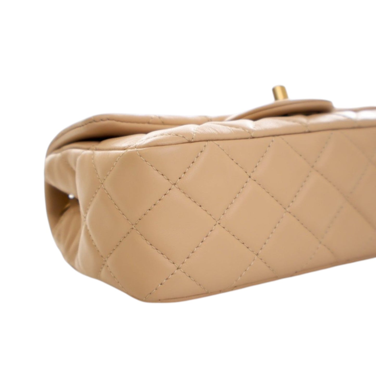 Mini Rectangular Classic Lambskin Pearl Crush Single Flap
