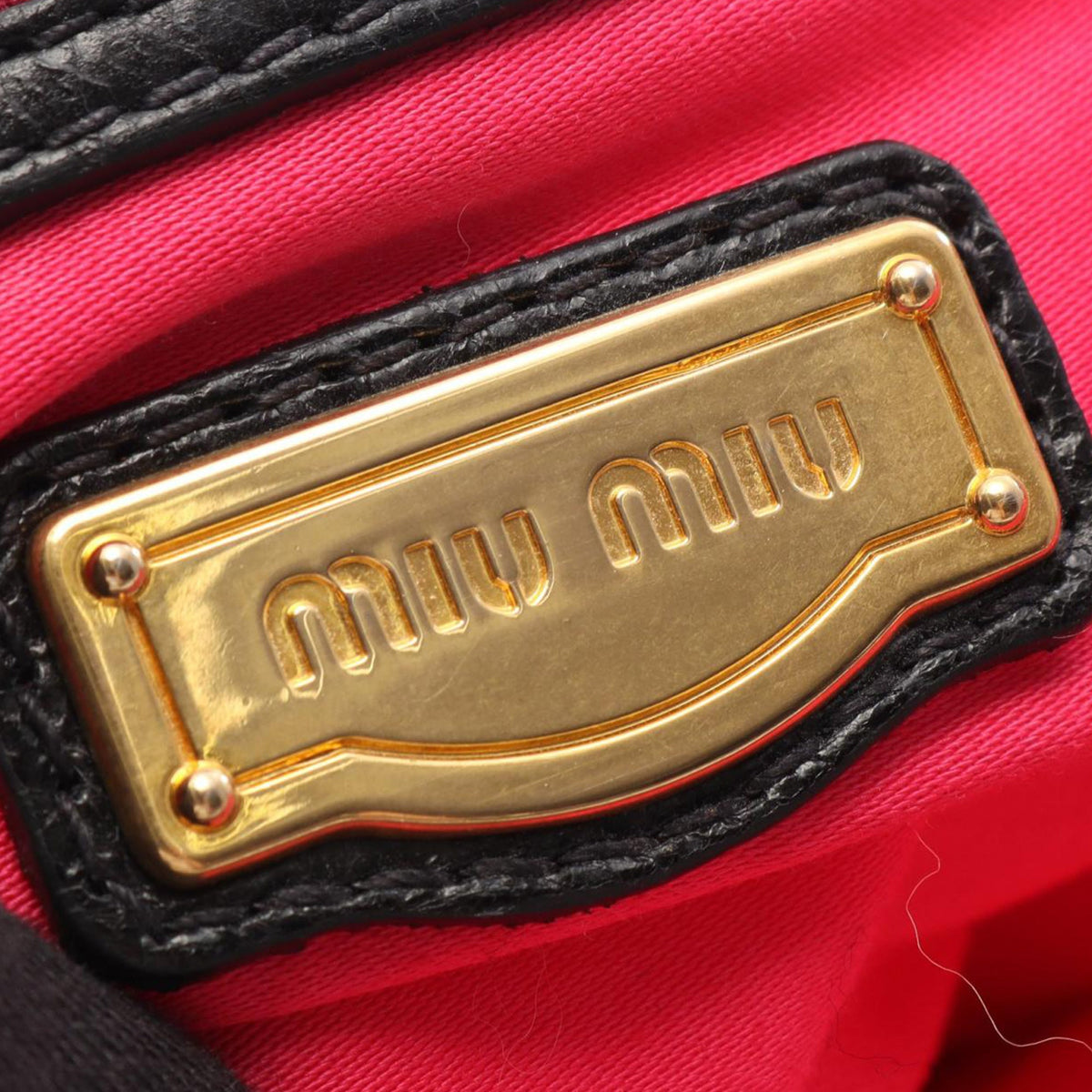 Miu Miu Vitello Shine Satchel — Black