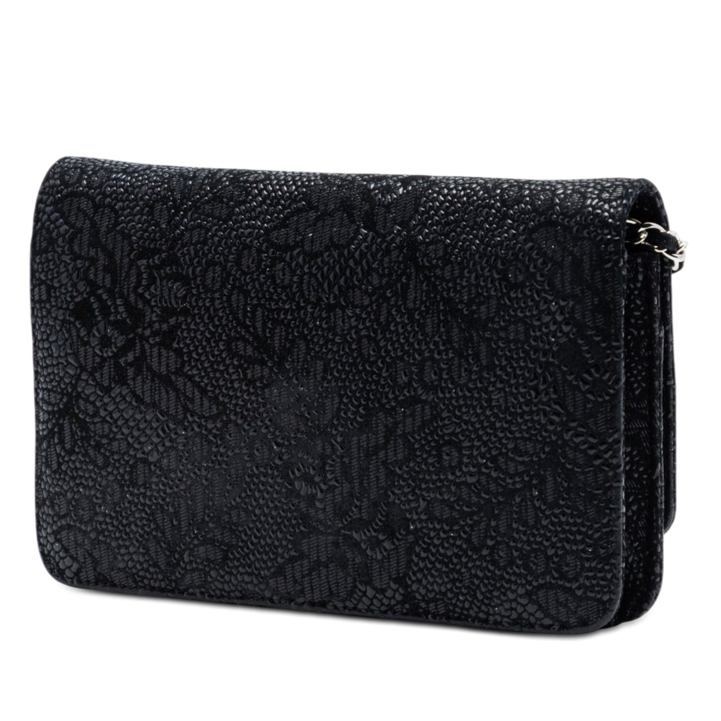Chanel CC Lace Overlay Goatskin Wallet On Chain