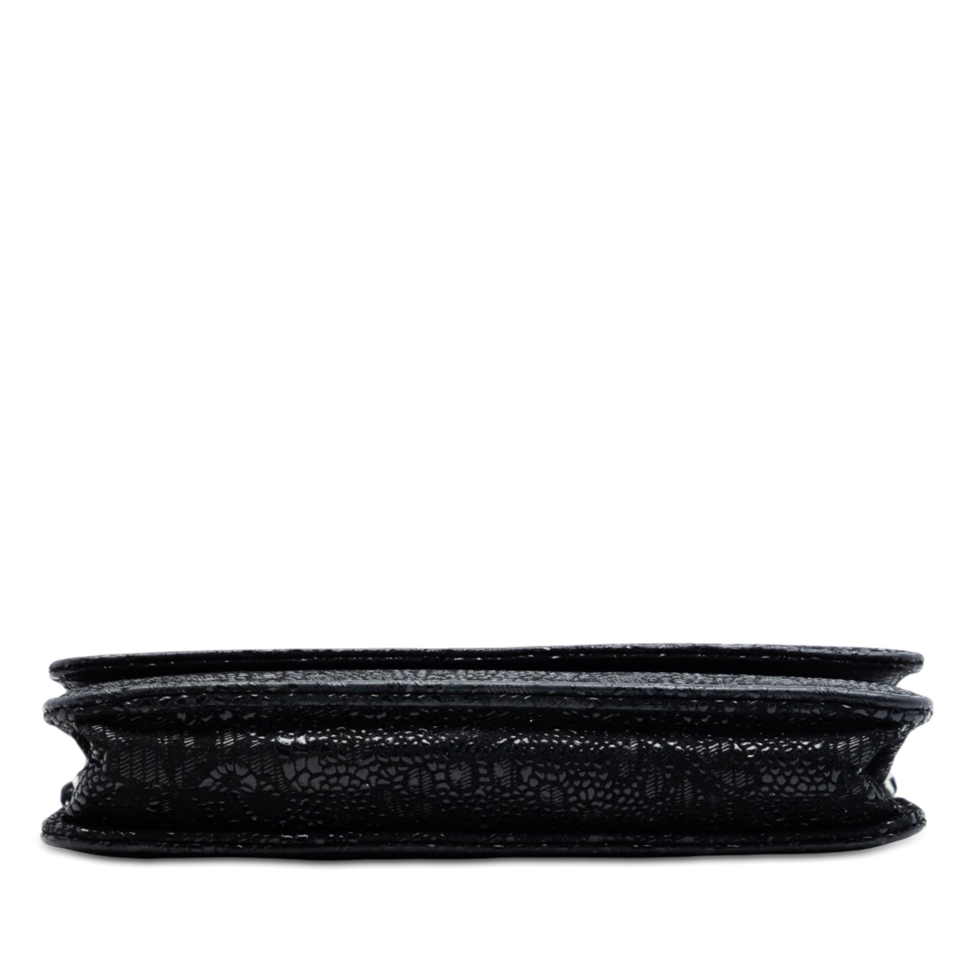 Chanel CC Lace Overlay Goatskin Wallet On Chain