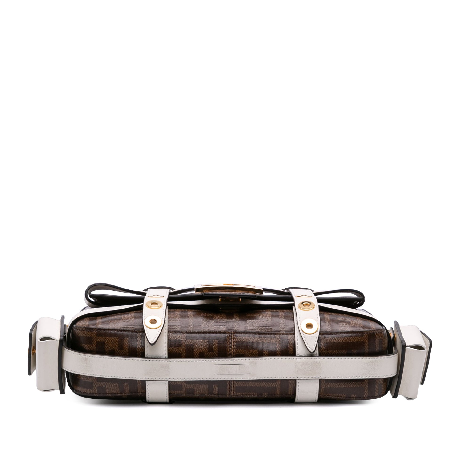 Fendi Zucca Glazed Fabric Cage Baguette Satchel