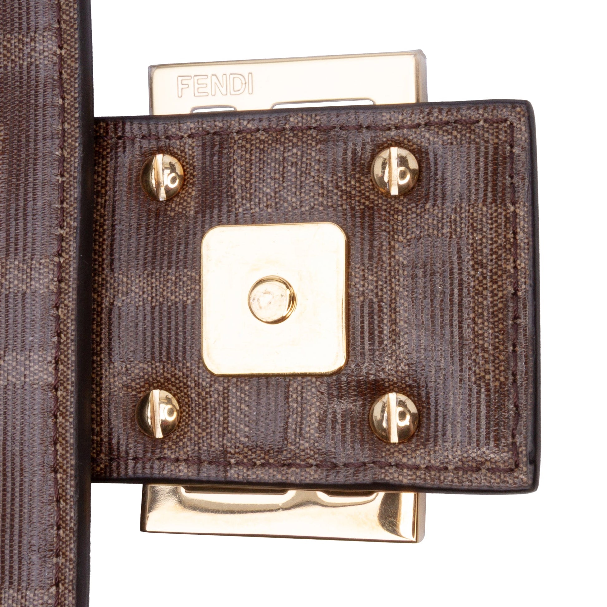 Fendi Zucca Glazed Fabric Cage Baguette Satchel