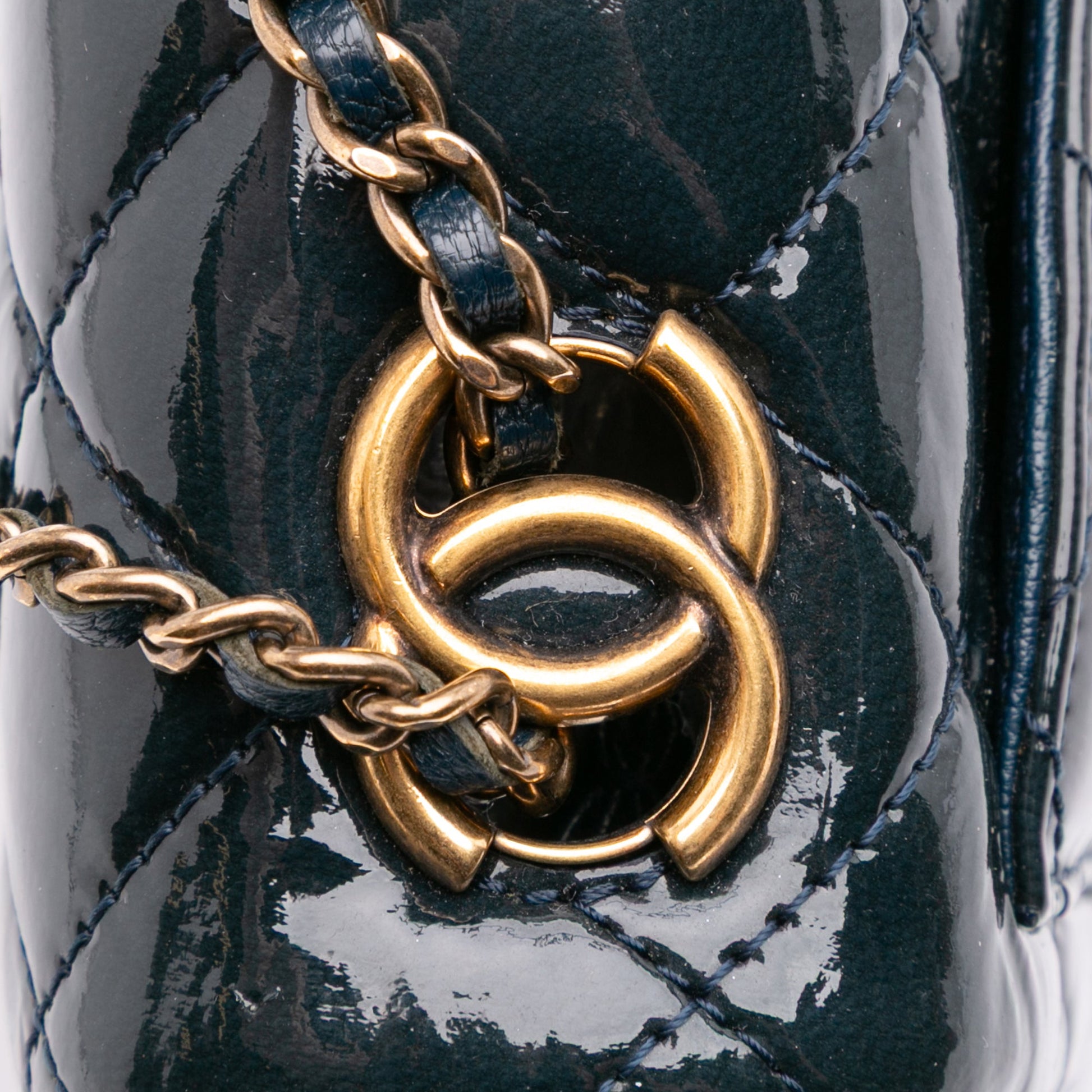 Chanel Paris-Salzburg Small Patent and Goatskin CC Eyelet Flap