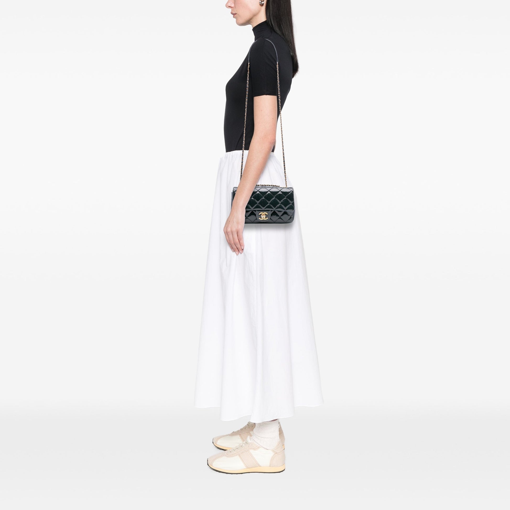 Chanel Paris-Salzburg Small Patent and Goatskin CC Eyelet Flap