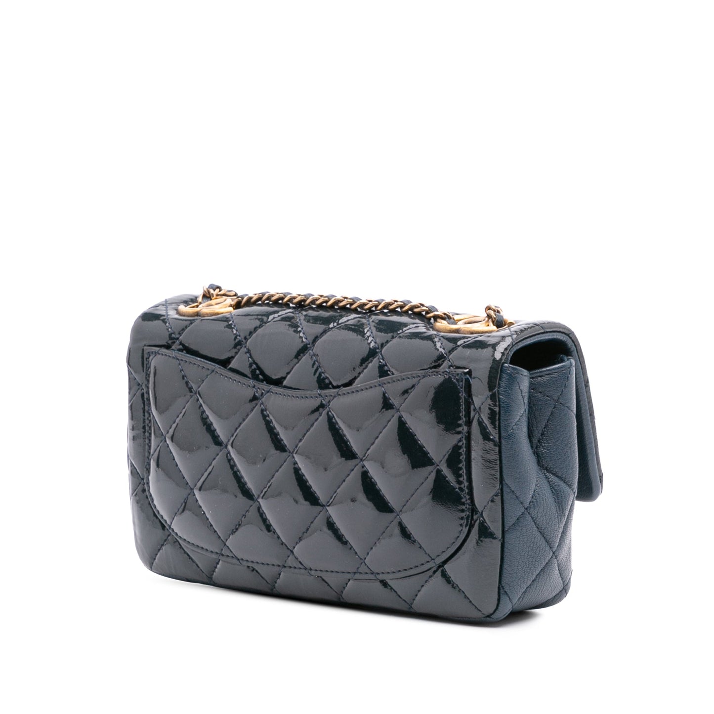 Chanel Paris-Salzburg Small Patent and Goatskin CC Eyelet Flap